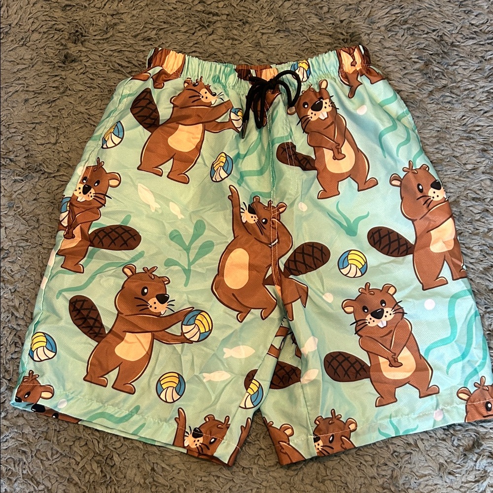Beaver Print Swim Shorts